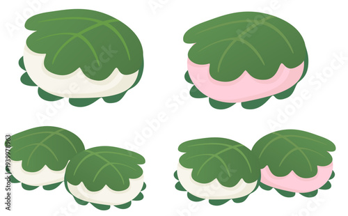 こどもの日イラスト_柏餅イラストセット