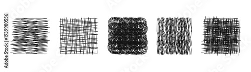 Square elements abstract scribble line for decoration collection illustration