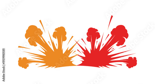 Abstract explosion graphic featuring fiery orange and red bursts a dynamic visual silhouette high quality professional