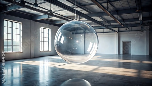 Floating Transparent Object In Studio