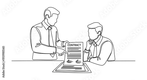 Businessmen signing contract agreement handshake.