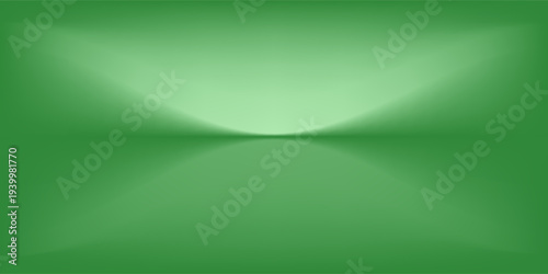 green background abstract with Gradient in empty room studio, green empty room studio gradient used for background, green background studio with shine use for product shooting. vector dynamic room