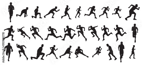 running man black silhouettes .