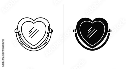 Black and white heart shaped objects side by side