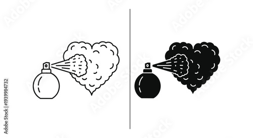 Heart-shaped smoke from perfume bottles