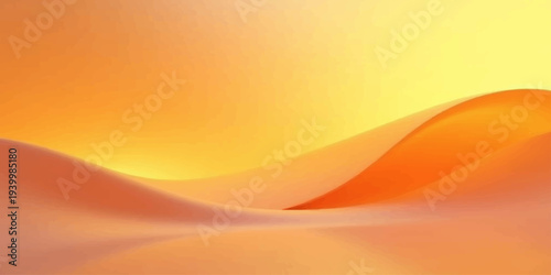 Bright abstract orange background illustration with glowing yellow waves and flowing lines creates a vibrant motion texture for a modern sun energy vector design wallpaper