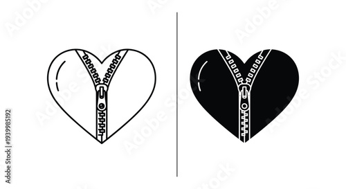 Heart with Zipper Illustration