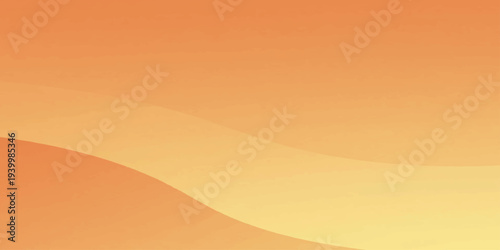 An abstract orange vector background features flowing waves that evoke a sun-drenched Sahara desert landscape with rolling sand dunes under a hot summer sunset