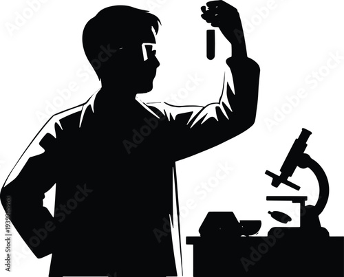 Scientist examining test tube in laboratory