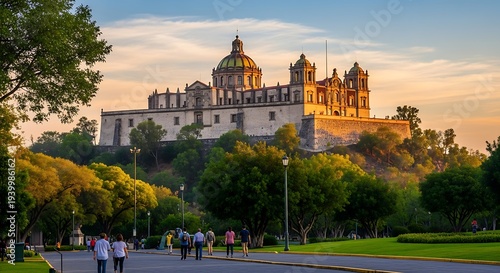 Cholula church on hill.
