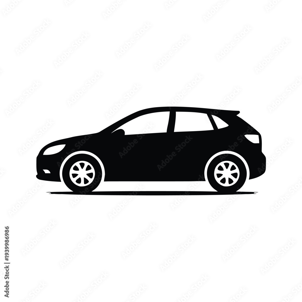 Fototapeta premium Vector illustration of a modern car silhouette on a clean background, 1 (137).eps reference