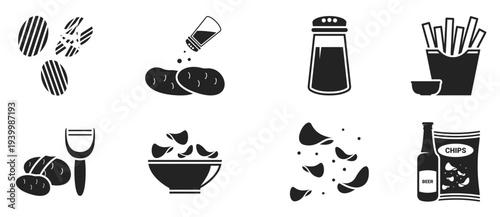 icons for theme potato white background 