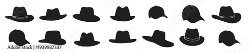  lineup of illustrated hat shapes