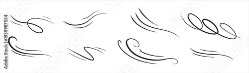  wind abstract air flow black wavy line breeze and weather
