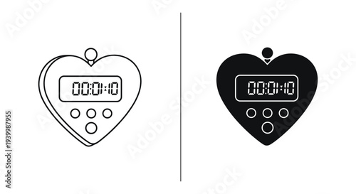 Heart shaped stopwatch icon