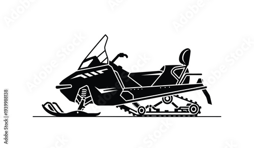 Black snowmobile vector illustration