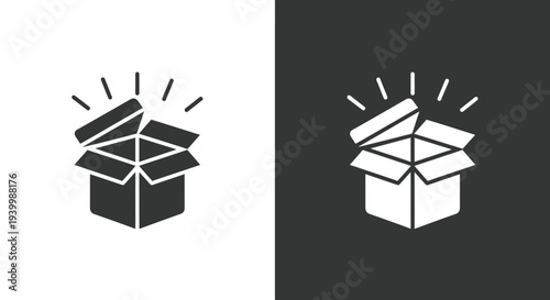 Modern vector graphic illustration of an open box revealing something special or an exciting new delivery.