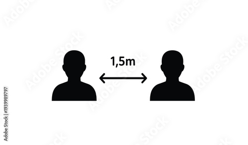 Two people maintaining a safe social distance of 15 meters between them