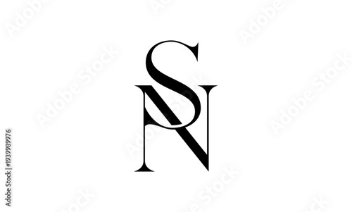 SN initial letter logo OR SN monogram