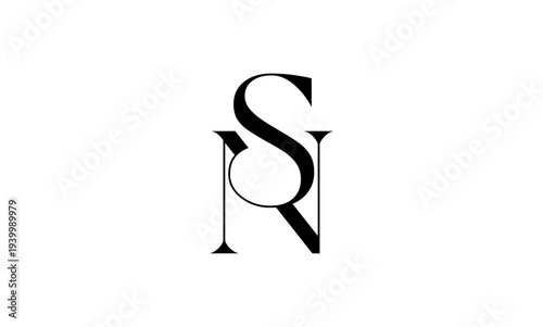 SN initial letter logo OR SN monogram
