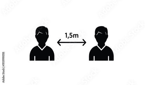 Social distancing illustration maintain 1 5 meters distance between individuals