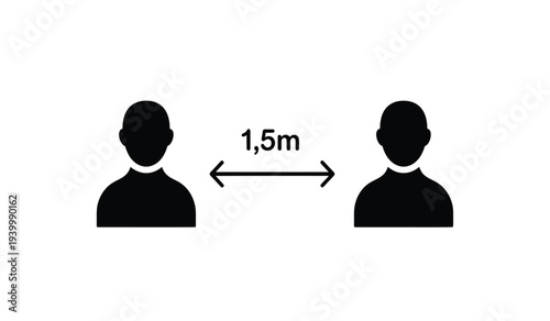 Social distancing illustration two people maintaining 1 5m distance