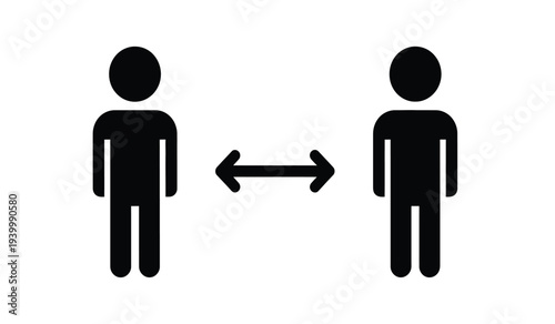 Social distancing illustration of two people standing apart