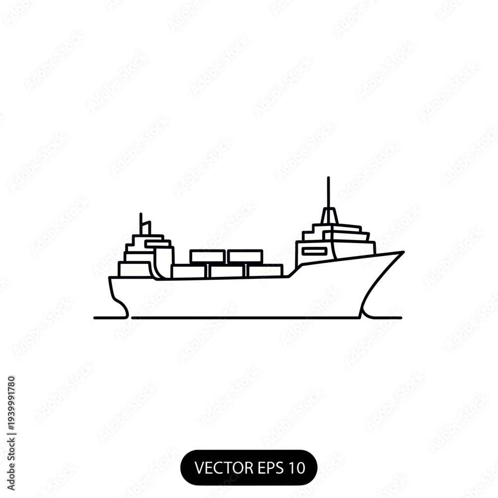 Fototapeta premium Modern cargo ship sailing through open waters