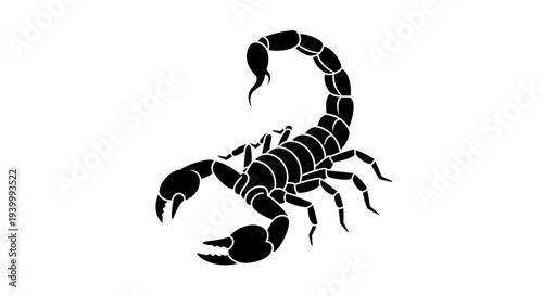 Black Scorpion Silhouette Icon, Vector Illustration, Isolated on White Background