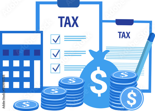  Tax paymnet for busienss vector illustration
