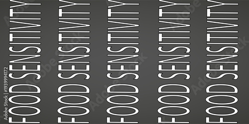 Food sensitivity. A blackboard with white text. Illustration with grunge text style. eps 10