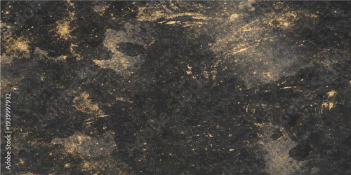 Abstract cosmic expanse features a stunning star-studded panorama that evoke sense of wonder. The artistic texture with black and golden tones captures the mystery and vastness of cosmos.
