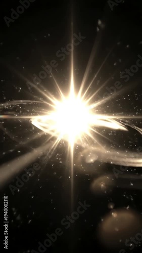 Green Screen shining star and light rays motion graphics on black chroma key alpha channel background scene 3 with distortion, overlay, glitch, static noise, scan lines background, 4k animated video