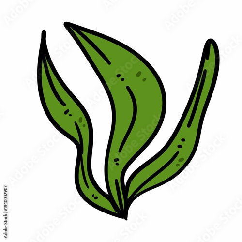 Cartoon illustration of grass leaves