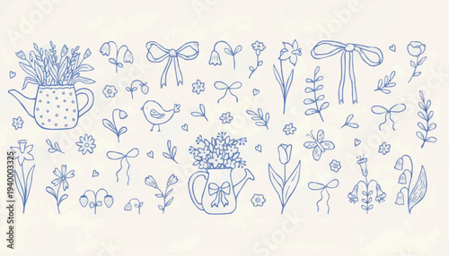 hand drawn flowers