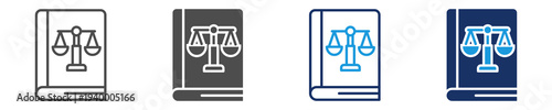 law book icon set with multi concept