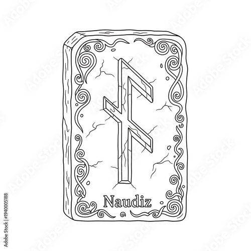 Naudiz Rune Stone.