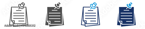 sticky note icon set with multi concept