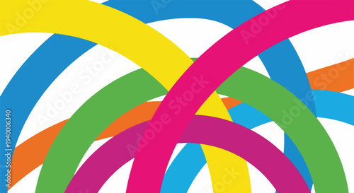 Colorful arcs intertwining, creating a vibrant and abstract pattern