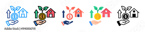 Real Estate Investment Icon Sheet Multiple Style Collection 