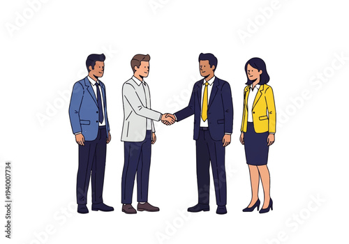 Business Professionals Shaking Hands in Agreement.