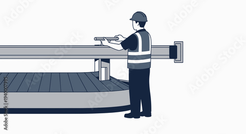 Construction worker in hard hat and safety vest operating machinery on site