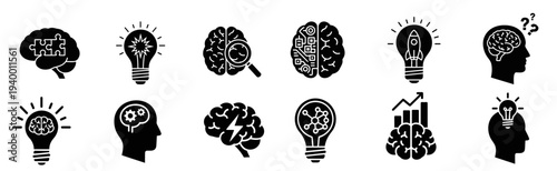 Brainstorming and Creative Thinking Icons