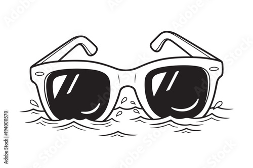 Summer Coloring Book Page Vector Illustration for Kids