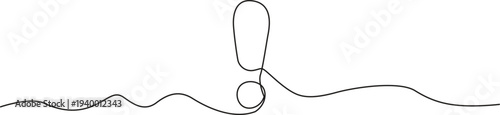 Illustration of minimalist hand drawn exclamation mark line art
