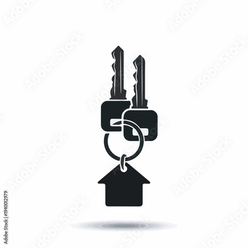 Homeowner's key set with house-shaped keychain, representing ownership, security, and new beginnings