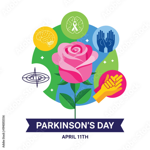 Colorful illustration for awareness of a neurological disorder