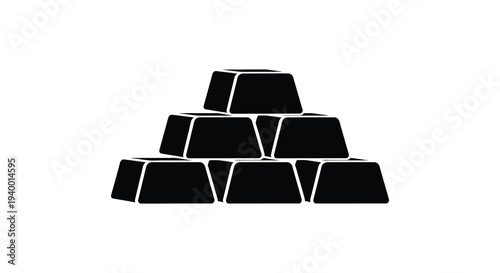 A striking depiction of stacked gold bars presented in a bold minimalist style a captivating silhouette high quality