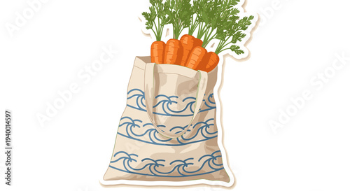 Carrots in a Reusable Shopping Bag.