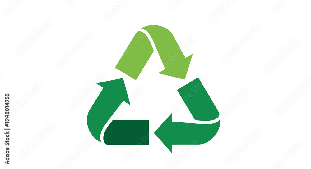 Fototapeta premium Green Recycling Symbol with Arrows 1.
